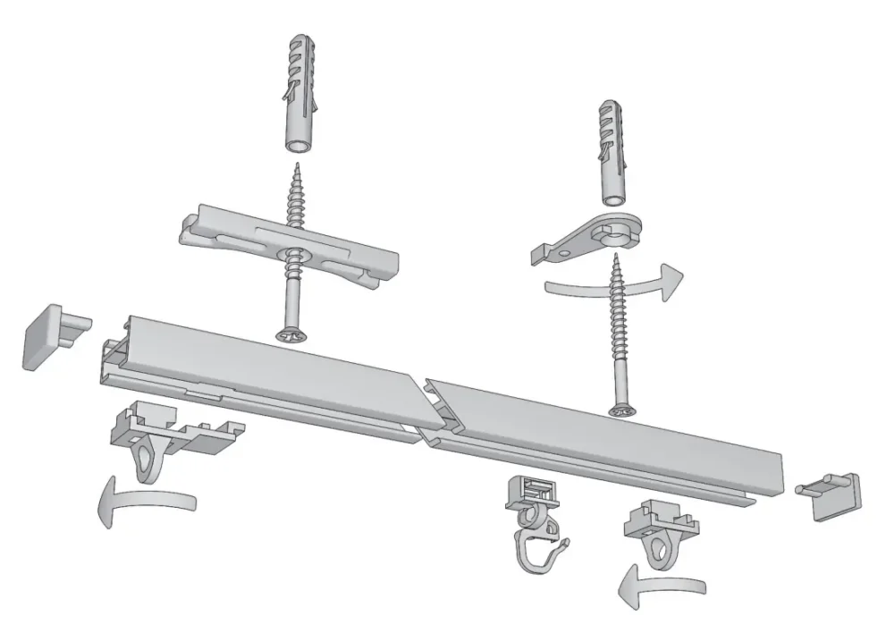 1-läufige Gardinenschiene Modell 850 – verdeckt montierbar und vielseitig einsetzbar – Bild 5