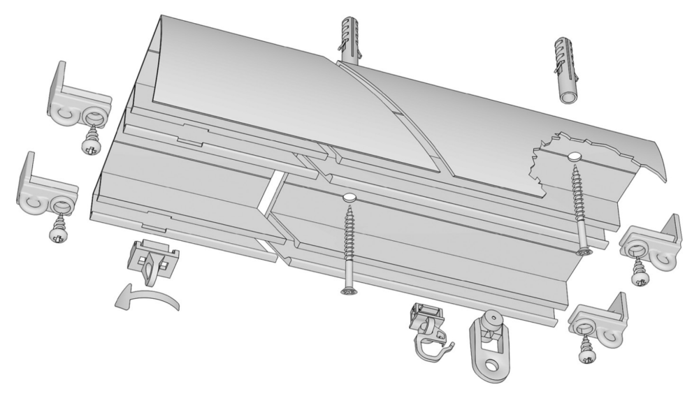Deckenschiene mit Blende 2-läufig 465 – Bild 3