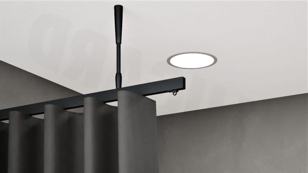 Raumtrennschiene 840 Rt schwarz mit Vorhang
