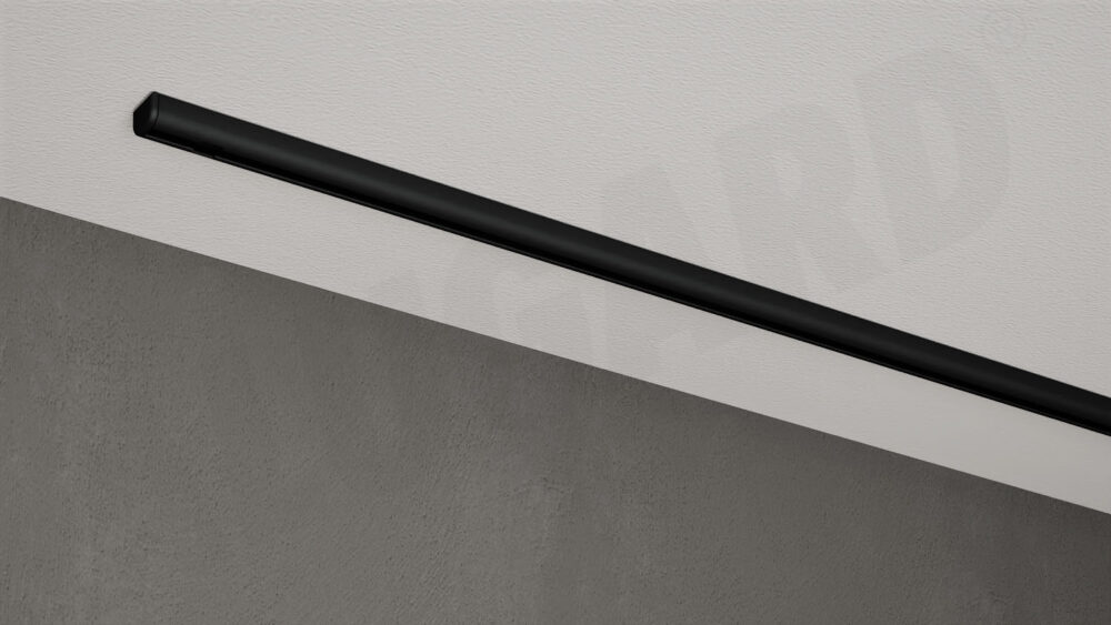 Gardinenschiene Modell 887 schwarz ohne Vorhang