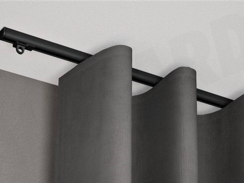 Deckenschiene Modell 887 schwarz mit Vorhang