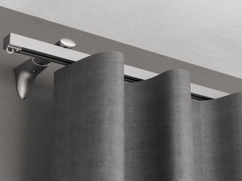 Wandschiene Modell 450 in Alu mit Vorhang