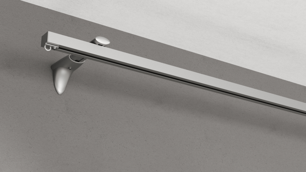 Wandschiene Modell 450 in Alu ohne Vorhang