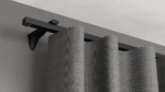 Wandschiene Modell 450 in Schwarz mit Vorhang