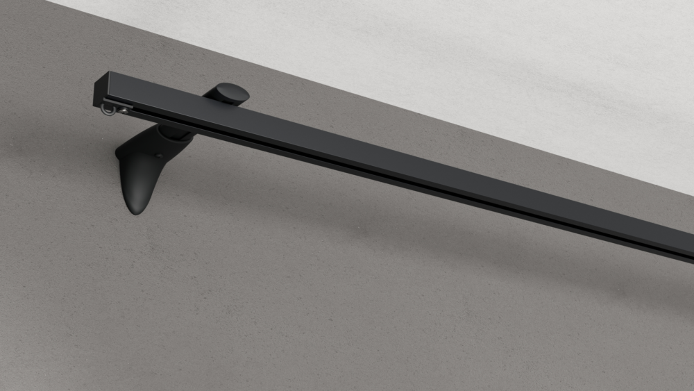 Wandschiene Modell 450 in Schwarz ohne Vorhang