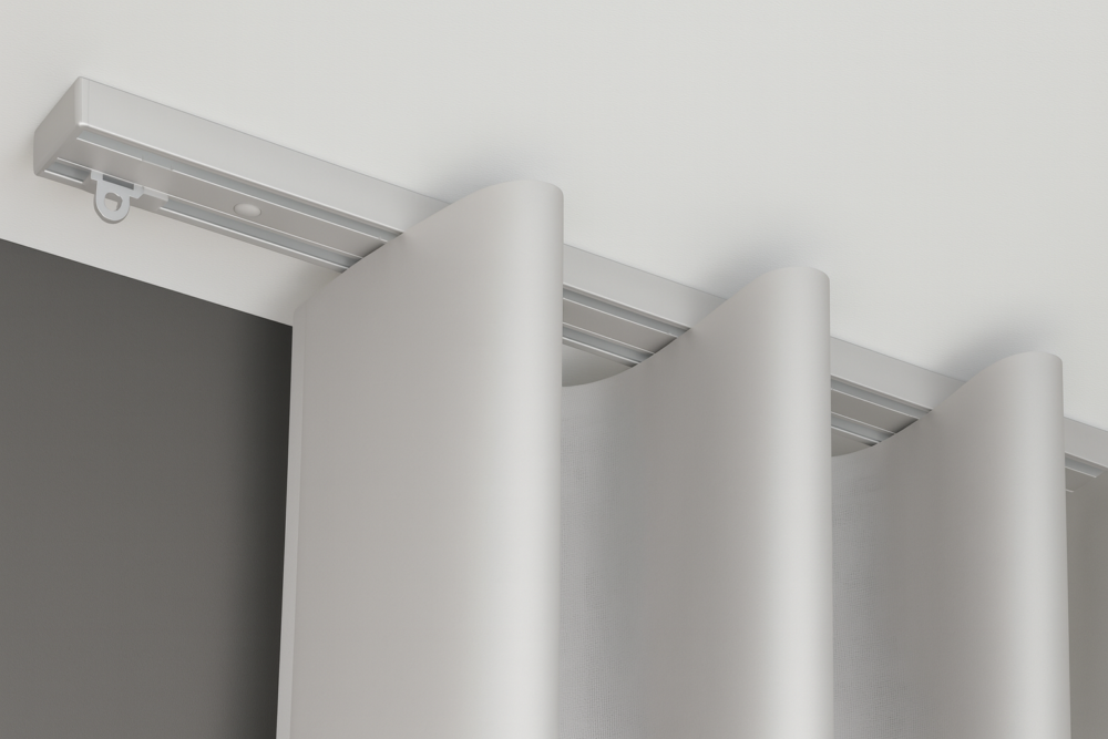 Gardinenschiene Modell 880 Alufarben mit Vorhang