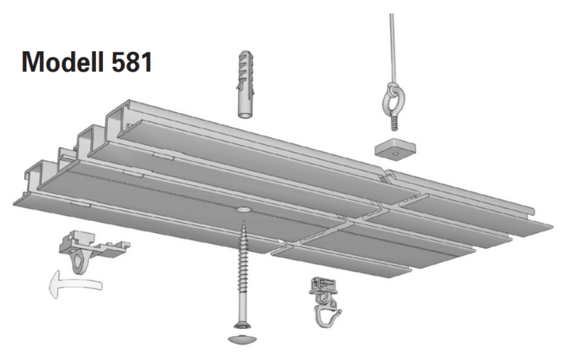 Deckenschiene Modell 581 Gesamt