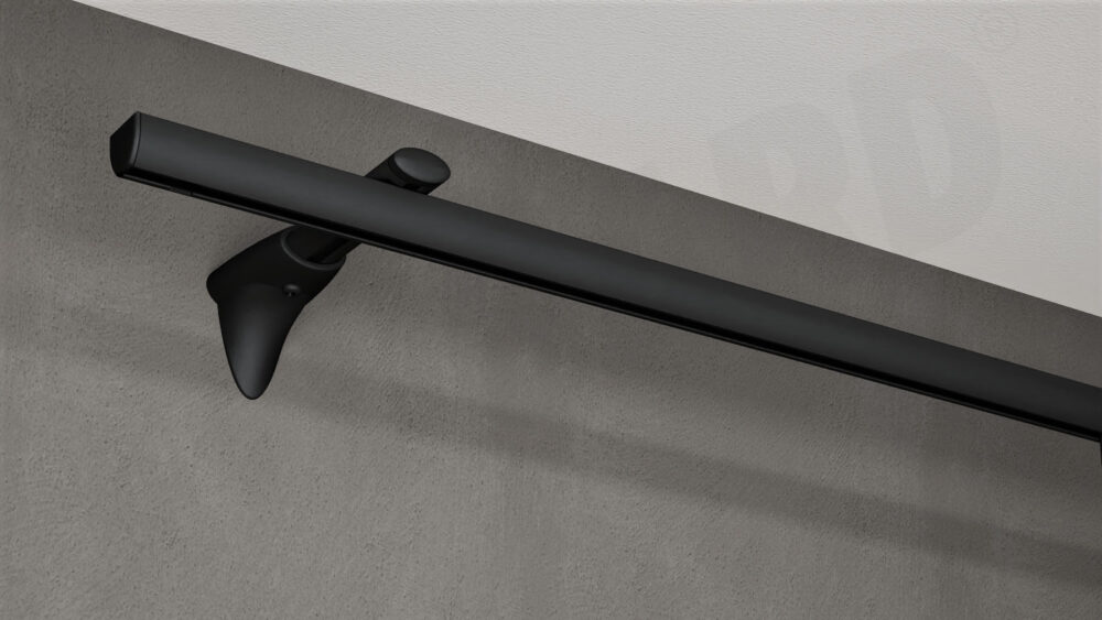 Gardinenschiene Modell 410 Wandschiene in Schwarz ohne Vorhang