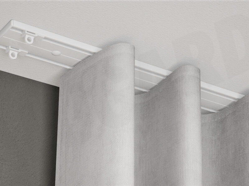 Deckenschiene 874 weiß mit Vorhang