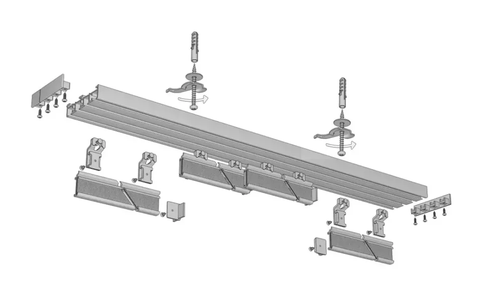 Flächenvorhangschiene 2 läufig Modell 250 – Bild 3