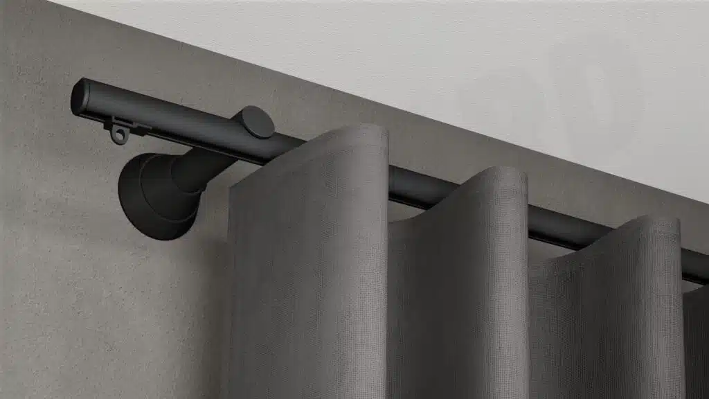 Wandschiene Modell 440 mit vorhang schwarz