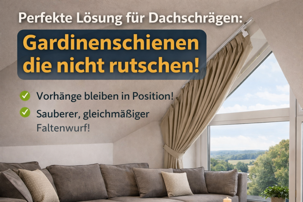 Gardinenschiene für Dachschräge mit Vorhang – moderne Lösung ohne Verrutschen